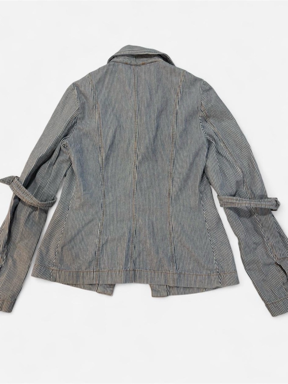 Y2K Italian Striped Utility Jacket in Blue-Gray - Picture 8 of 8